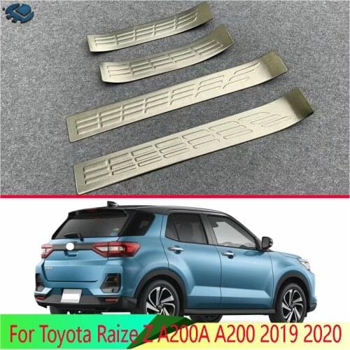For Toyota Raize Z A200A A200 2019 2020 Stainless Steel Ouside Door Sill Panel Scuff Plate Kick Step Trim Cover Protector