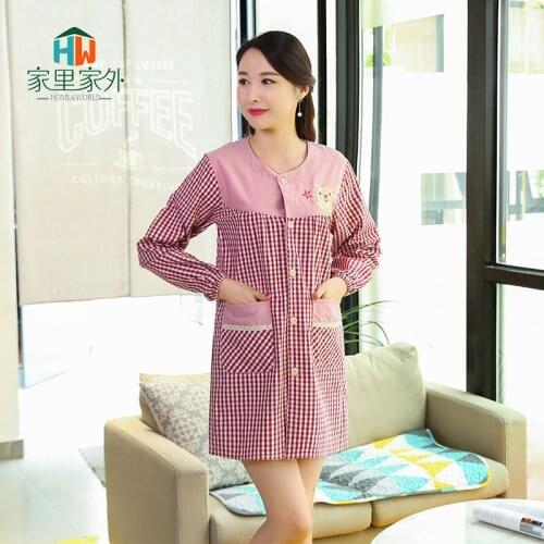 Apron long-sleeved custom kitchen household oil-proof waist waist Korean fashion adult womens overalls cooking reverse clothing