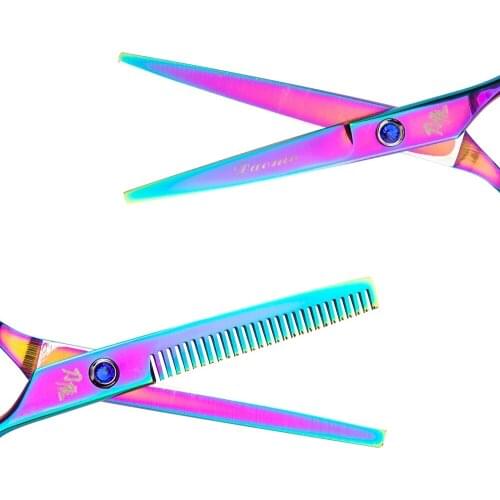 FnLune Professional 6.0 Inch Hairdressing Scissors Hairdressing Scissors Thin Shear Flat Shears Hairdressing Salon Hairstylist