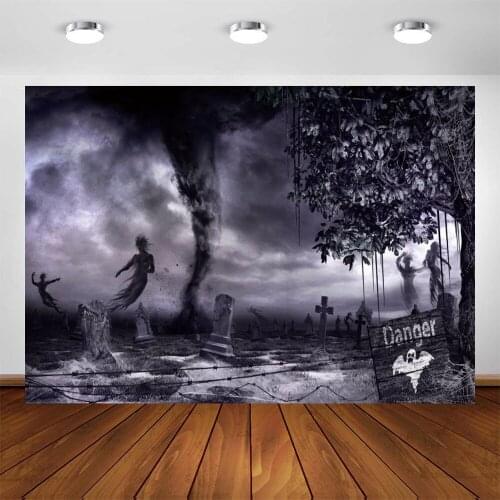 Halloween Background Tombstone Cemetery Grave Scene Photography Backdrop Vinyl Photo Studio Photophone Photozone Photocall Prop