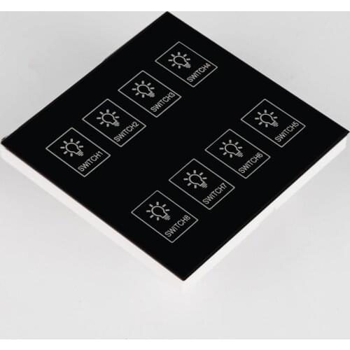 Intelligent Lighting Touch Screen Intelligent Touch Switch 8 Keys to Control the Intelligent Panel Black