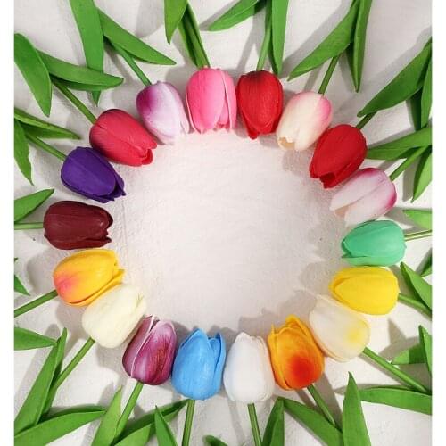 10Pcs Tulip Artificial Flower Real Touch Artificial Bouquet Fake Flower for Gift Wedding Decoration Flowers Home Garden Decor