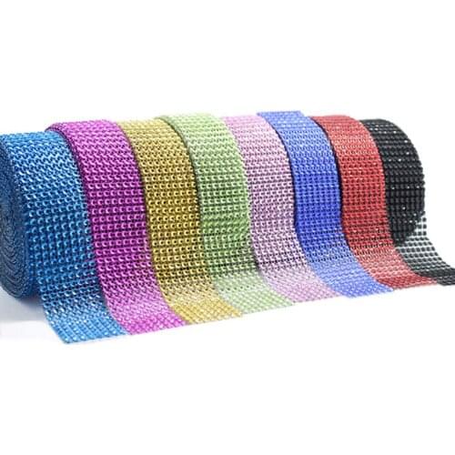 2Yard 10colors Crystal Mesh Rhinestone DIY Clothing Accessories Wrap Ribbon Trim Wedding Celebration Party Festival Decorations