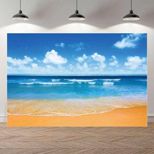 Summer Beach Landscape Taranteiro Background Photo Studio Backdrop Beautiful Palm Tree Tropical Summer Sea View Photocall Banner