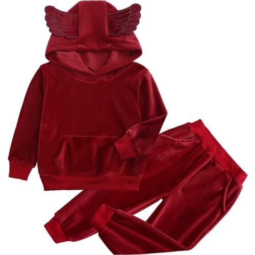 2021 Autumn Spring Kids Girls Clothes Set Long Sleeve Hooded Children Sports Clothing Casual Children Coat+Pants 2 Pieces Set