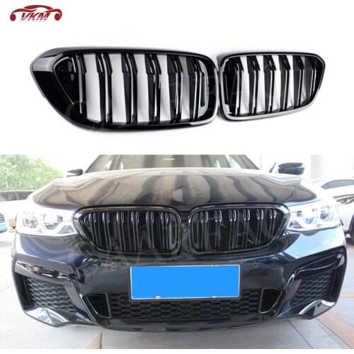 Front Bumper Grill Mesh Grille Covers for BMW 6 Series GT G32 630i 2018-2019 ABS Fin Grille Gloss Black Car Styling