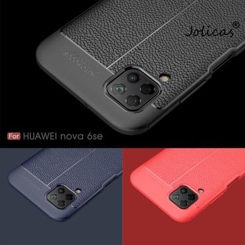 Luxury Lychee Pattern Cases For Huawei Nova 6 SE PU Leather Cases sFor Telefon Huawei estojo P40 Lite Nova 7i Positivo Huawai