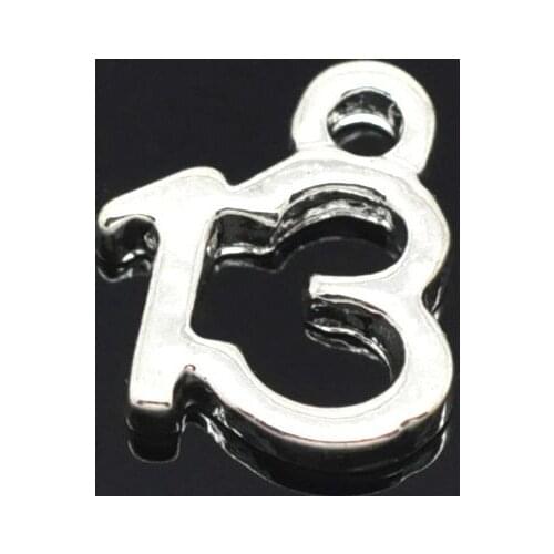 DoreenBeads Silver color Number Age "13" Charm Pendants 11x9mm,sold per pack of 50