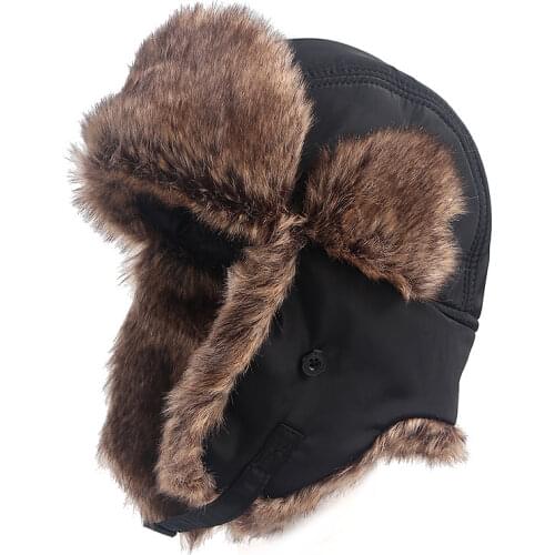 Earlap hats Winter hat Mens Women Unisex Warm Russian Ushanka hat With earflaps Fur Trapper Water proof hat Ski hat Bomer Hats