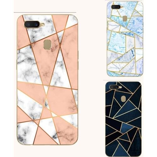 Geometric Marble silicone phone case For Oppo F1s A12 A12e A37 A39 A52 A53s A57 A59 A71 Water color aesthetic phone case