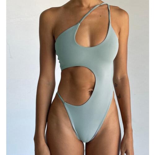 Print Bandage One Piece Swimsuit Women 2021 Hollow Out Swimwear Push Up Bathing Suit Monokini Sexy One-Piece Suits