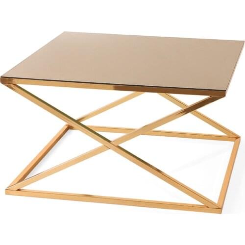 Modern Dalian Medium coffee table Gold Kaplanma Bronze Glass coffee tables table basse furniture living room table