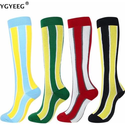 YGYEEG Running Men Women Socks Sports Compression Happy Long Tube Nylon Unisex Outdoor High Pressure Camouflage Dots Stockings