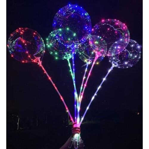 Wedding Party LED Balloon Transparent Lighting BOBO Ball Balloons with 70cm Pole 3M String LX8322