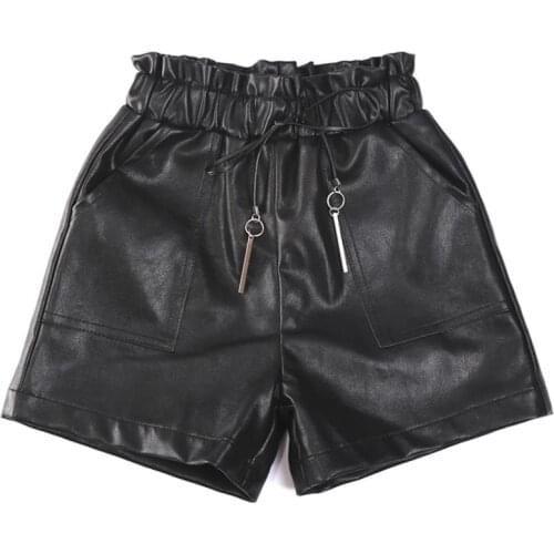 2019 Spring Autumn Baby girl PU leather shorts Kids baby elastic waist shorts faux leather childrens casual girl clothing Y183