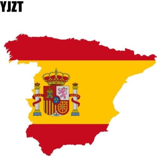 YJZT 14.3CM*11.5CM Spain Map Car Sticker Decal Motorcycle Helmet Window Accessories 6-0881