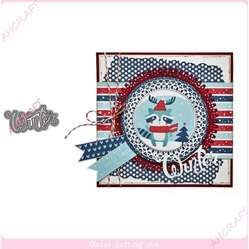 Winter words Metal Cutting Dies for DIY Scrapbooking Photo Album Decorative Embossing PaperCard Crafts Die2021