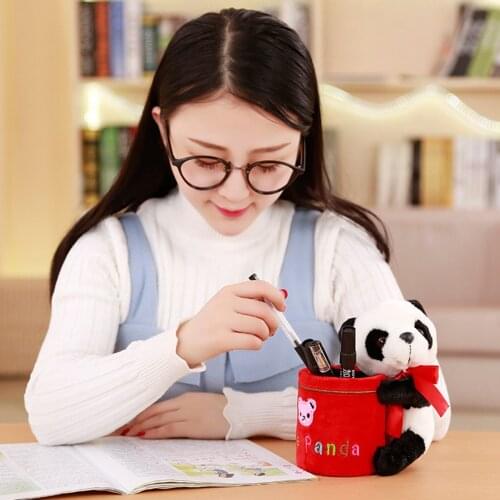 1Pcs Panda Plush Pencil Box for School Girl Toys for Children Stationery Gift Pencil Box Brush Pen Pot Girl Boy Kids Birthday