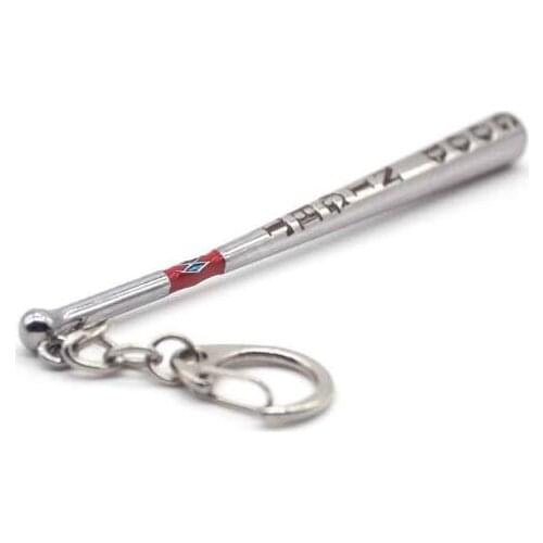 100pcs/lot fedex fast creative style woman man casual sport baseball bat keychain long alloy bat key ring