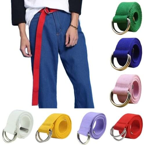12 Colors Belt Wide Solid Color Unisex Women Men Belt Double Loop Canvas Casual Belt Jeans Leggings Belt Unisex Accessories New