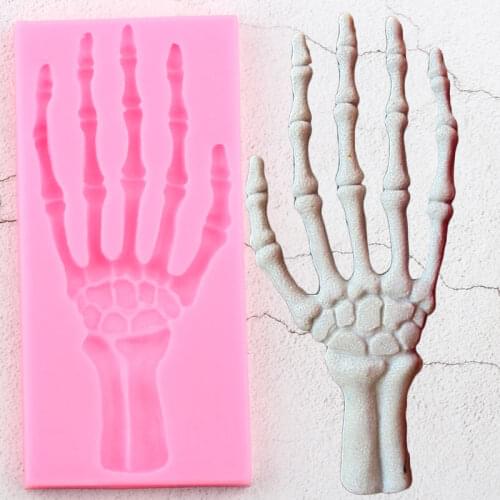 3D Halloween Hand Skeleton Silicone Molds DIY Party Cake Decorating Fondant Mold Cake Baking Candy Clay Chocolate Gumpaste Mould