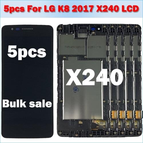 5 piece/lot For LG K8 2017 X240H X240DSF X240 X240K LCD Display Touch Screen Digitizer Assembly With Frame Screen Replacement