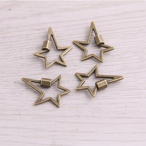 SWEET BELL 50pcs 20*24mm Two Color Metal Zinc Alloy Pentagram Charms Fit Jewelry Pendant Charms Makings