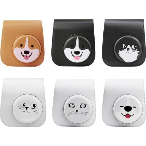 Besegad Portable Camera Protective Bag Case PU Leather Cover Pouch with Adjustable Shoulder Strap for Fujifilm Instax Mini 11