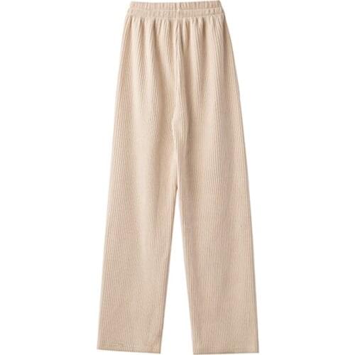 JMPRS Winter Thick Women Corduroy Pants High Elastic Waist Korean Plus Size Cotton Loose Wide Leg Pants Casual Mujer Trousers