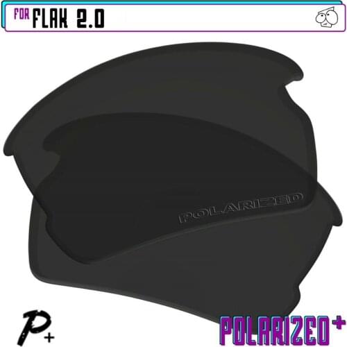EZReplace Polarized Replacement Lenses for - Oakley Flak 2.0 Sunglasses - Black P Plus