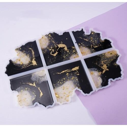 Silicone Mold Irregular Tea PlateTable Cup Mat Molds DIY Clay Epoxy UV Resin Mold For Home Decoration Craft Art Supplies