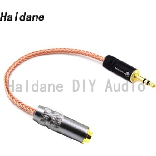 Haldane 3.5mm Stereo 3pole Male to 4.4mm Balanced Female OCC Single Crystal Copper Audio Adapter Cable 3.5 to 4.4 Connector