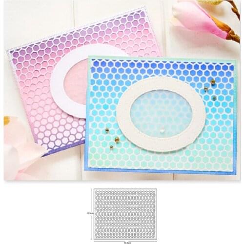 Customize dies Honeycomb Background Frame Metal Cutting Dies Scrapbooking Embossing fustelle Paper Card Making Craft Stencil Die