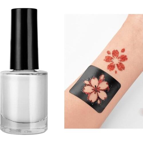 16ml Tattoo Glue Colorful Glitter Powder Waterproof Flash Powder Glue Long Lasting Body Art Paint