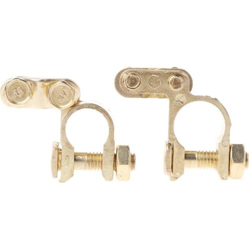 2Pcs Durable Replacement Auto Car Battery Terminal Clamp Clips Brass Connector dropshipping