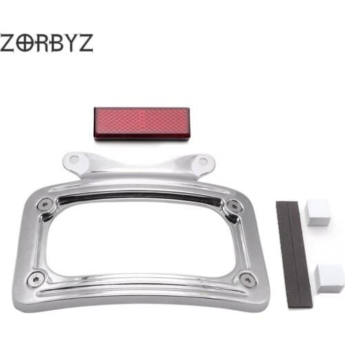 ZORBYZ Chrome Aluminum Curved License Plate Frame Bracket For Harley Street Glide Road King Road Glide Custom FLHX 2010-2014