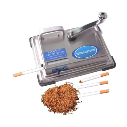 Stainless Steel Cigarette Maker Roller Hand-cranked Tobacco Rolling Machine Manual Cigarette Filling Machine Smoking DIY Tools