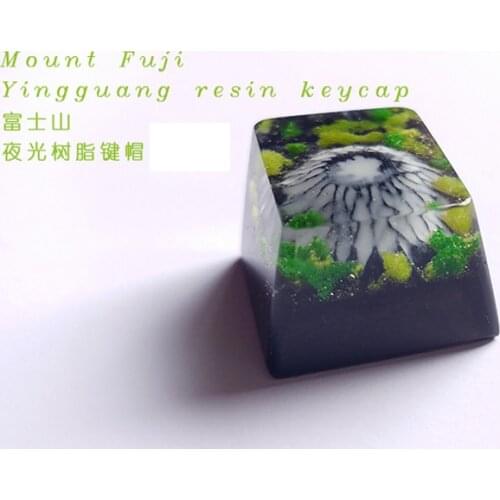 Handmade volcano Mount Fuji resin keycaps Mechanical keyboard Customized luminous personality keycaps