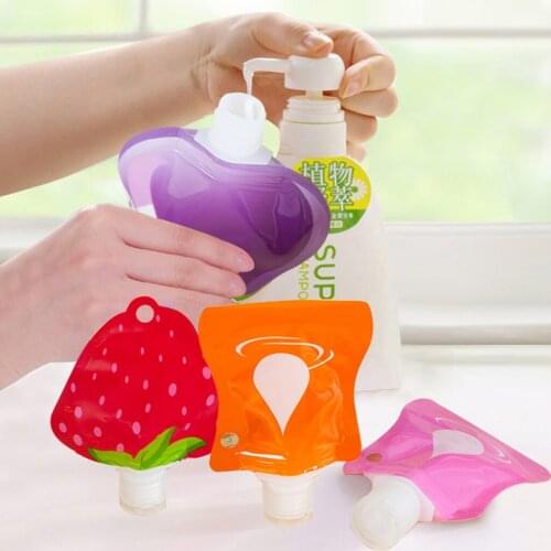 3pcs 28ml Refillable Reusable Empty Squeeze Pouch Lotion Shampoo Cleaner Shower Gel Body Lotion Makeup Squeezable Bag Bottle