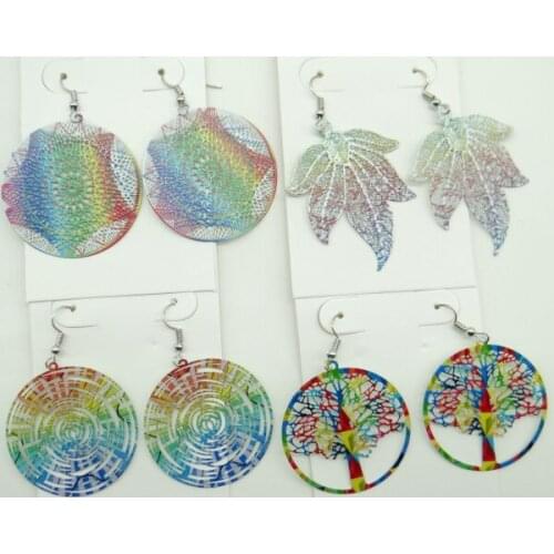 Fashion Vintage Earrings Luxury Boho Bohemian Leaf Dangle Earrings Hollow Out Earrings For Women jewelry Jewelry making F1