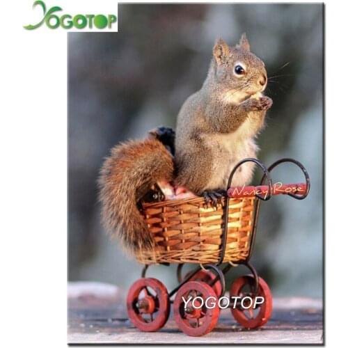 Full Drill Square Chipmunk Diamond Painting Kit DIY Cross Stitch squirrel pattern round Rhinestone Mosaic handcraft decor YY2871