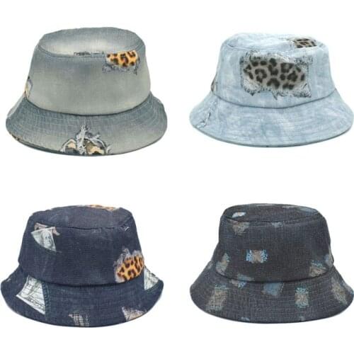 New Denim Bucket Hat Women Spring Vintage Panama Fishing Cap Men Hip Hop Beach Sun Hat For Girl M125