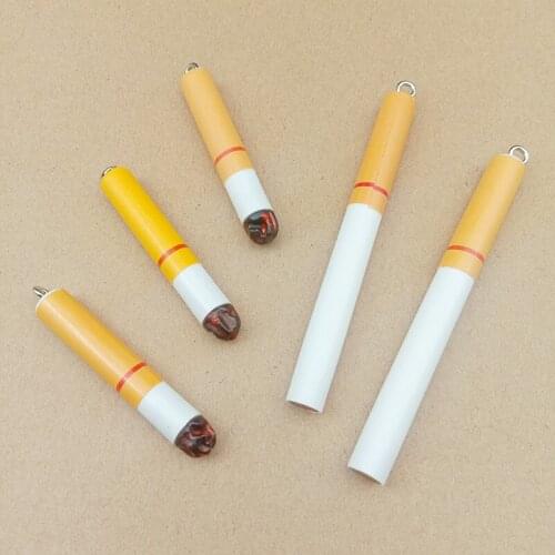 Newest 50pcs Kawaii Cigarette Pendant Charms DIy Jewelry Findings Resin Plastic Jewelry Earring Necklace Keyring Pendants