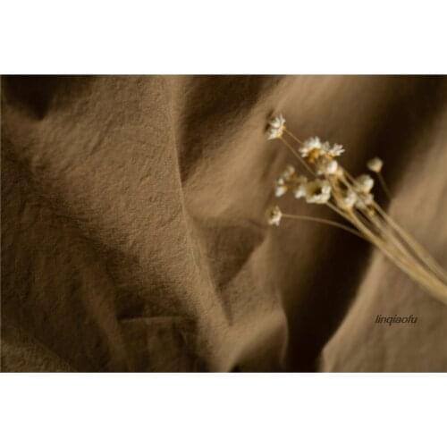 Original brand spring and autumn retro khaki pure cotton rubbed high woven cotton fabric