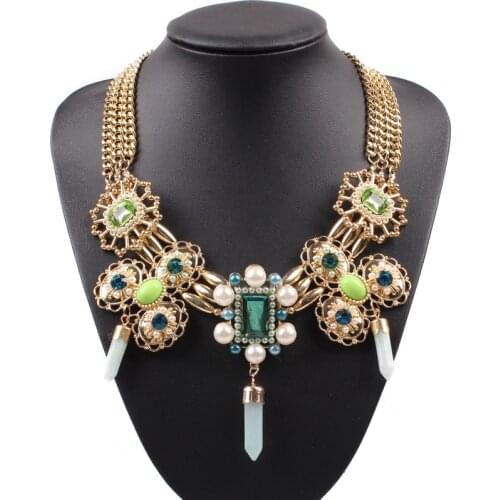 New Latest Fashion Design Pearl Jewelry Collar Choker Necklace For Women Gold Color Chain Statement Necklaces & Pendants