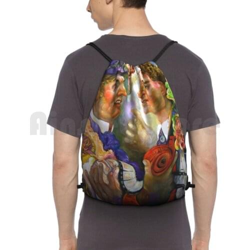 P.T. Barnum , Jean Cocteau Conferencing Backpack Drawstring Bags Gym Bag Waterproof American Circus Film Beauty Fairies