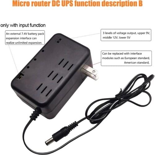 Rechargeable 5000mAh 5V 9V 12V UPS Uninterrupted Backup Power Supply 5.5x5.1mm Output for WiFi Router LED CCTV Camera E56B