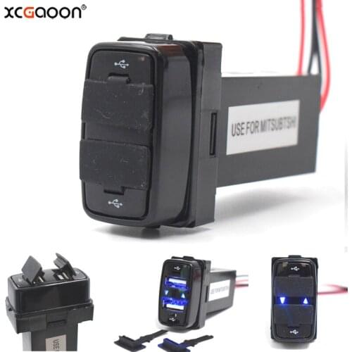 XCGaoon Special 5V 2.1A Dual 2 USB Interface Socket Car Charger Adapter For Mitsubishi With Short Circuit Protection