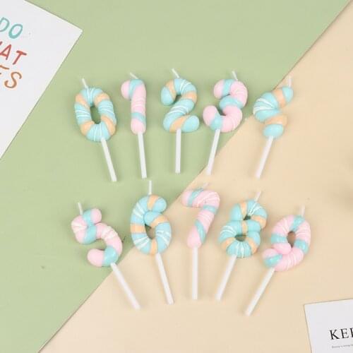 Sweet Candy Birthday Candles 1 2 3 4 5 6 7 8 9 0 Kids Birthday Candles for Cake Party Supplies Decoration Cake Candles