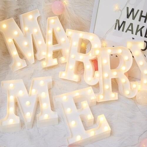 LED Night Light 26 Letter DIY Freestanding Alphabet Light Wall Lamp Indoor Decor wedding decoration Party led letters Night Lamp